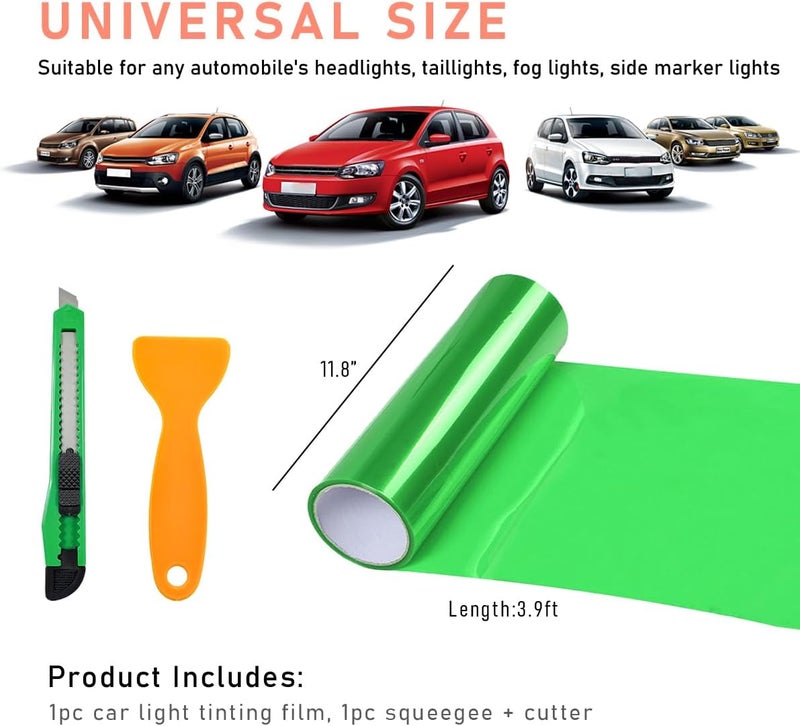 KVAEY Car Light Tint Film, 12×48 Inch Tint Vinyl Wrap Film Roll with Squeegee and Cutter, Self-Adhesive Film Sticker for Car Headlights Tail Lights Fog Lights, Car Accessories - Image 2